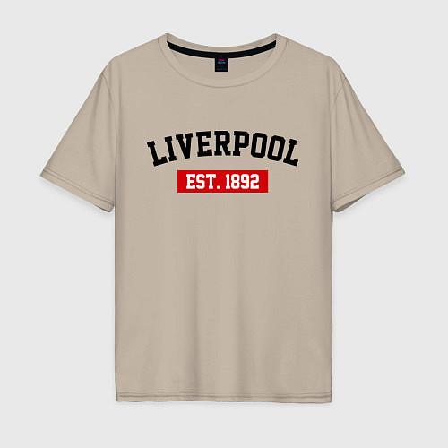 Мужская футболка оверсайз FC Liverpool Est. 1892 / Миндальный – фото 1