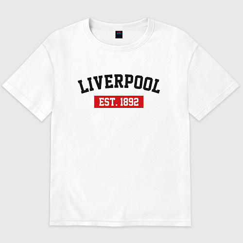 Мужская футболка оверсайз FC Liverpool Est. 1892 / Белый – фото 1