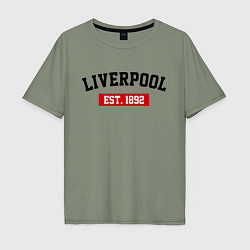 Футболка оверсайз мужская FC Liverpool Est. 1892, цвет: авокадо