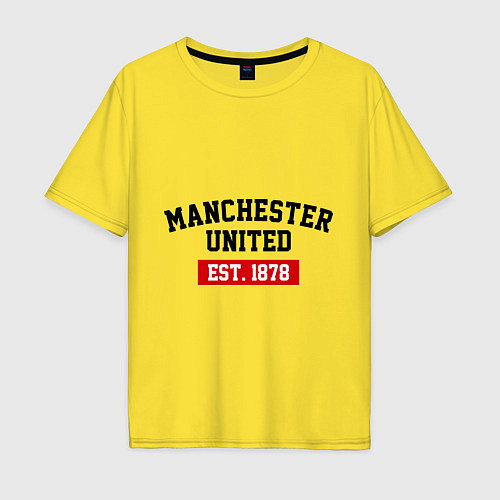 Мужская футболка оверсайз FC Manchester United Est. 1878 / Желтый – фото 1