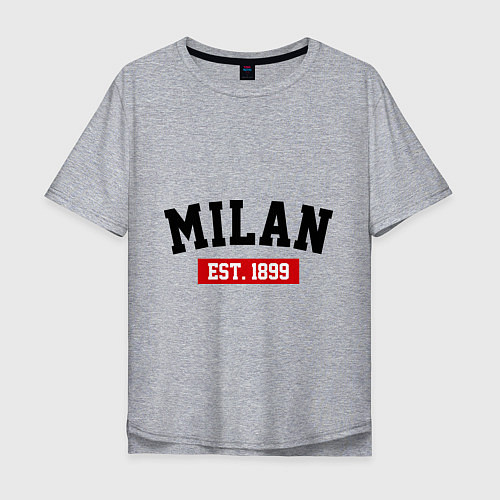 Мужская футболка оверсайз FC Milan Est. 1899 / Меланж – фото 1