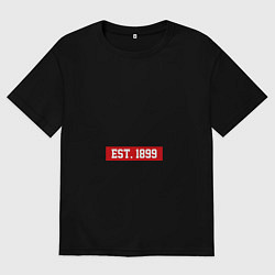 Футболка оверсайз мужская FC Milan Est. 1899, цвет: черный