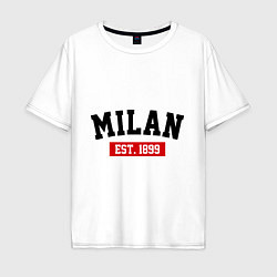 Футболка оверсайз мужская FC Milan Est. 1899, цвет: белый