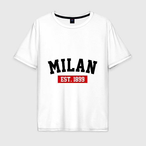 Мужская футболка оверсайз FC Milan Est. 1899 / Белый – фото 1