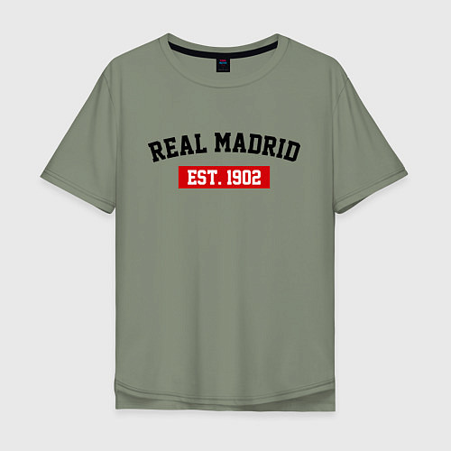 Мужская футболка оверсайз FC Real Madrid Est. 1902 / Авокадо – фото 1