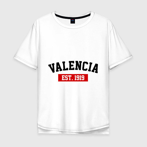 Мужская футболка оверсайз FC Valencia Est. 1919 / Белый – фото 1