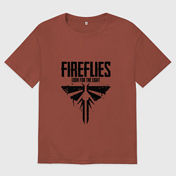 Футболка оверсайз мужская Fireflies: Look for the Light, цвет: кирпичный