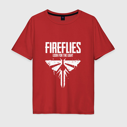 Мужская футболка оверсайз Fireflies: Look for the Light / Красный – фото 1