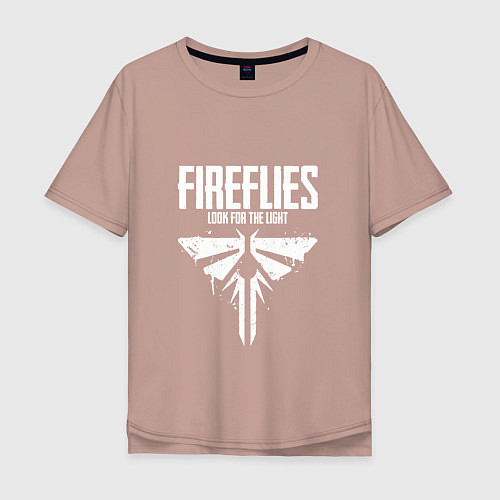 Мужская футболка оверсайз Fireflies: Look for the Light / Пыльно-розовый – фото 1