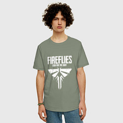 Футболка оверсайз мужская Fireflies: Look for the Light, цвет: авокадо — фото 2