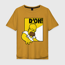 Футболка оверсайз мужская Homer D'OH!, цвет: горчичный