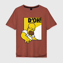 Футболка оверсайз мужская Homer D'OH!, цвет: кирпичный