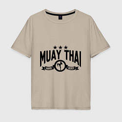 Футболка оверсайз мужская Muay thai boxing, цвет: миндальный