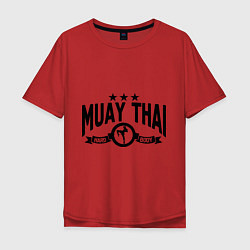 Футболка оверсайз мужская Muay thai boxing, цвет: красный