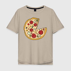 Мужская футболка оверсайз Пицца парная