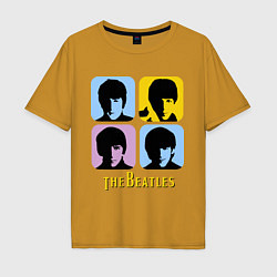 Футболка оверсайз мужская The Beatles: pop-art, цвет: горчичный