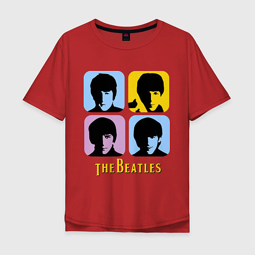 Мужская футболка оверсайз The Beatles: pop-art / Красный – фото 1