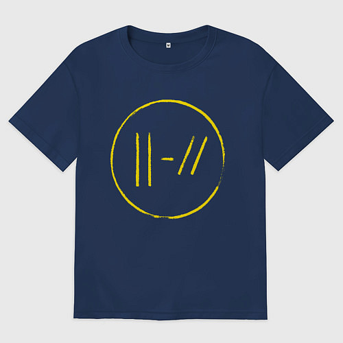 Мужская футболка оверсайз Twenty One Pilots: Trench / Тёмно-синий – фото 1