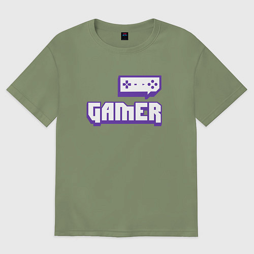 Мужская футболка оверсайз Twitch Gamer / Авокадо – фото 1