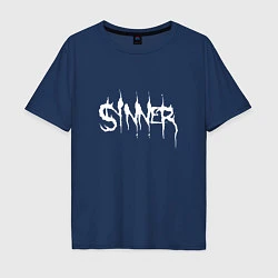 Футболка оверсайз мужская Real Sinner, цвет: тёмно-синий