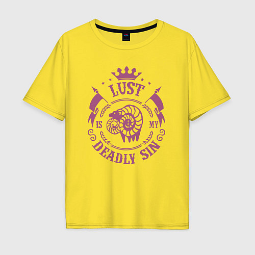 Мужская футболка оверсайз Lust: Deadly Sin / Желтый – фото 1
