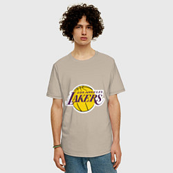 Футболка оверсайз мужская LA Lakers, цвет: миндальный — фото 2