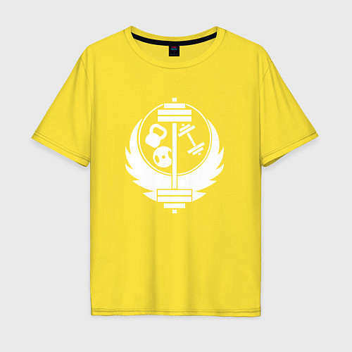 Мужская футболка оверсайз Power: Brothood of Steel / Желтый – фото 1