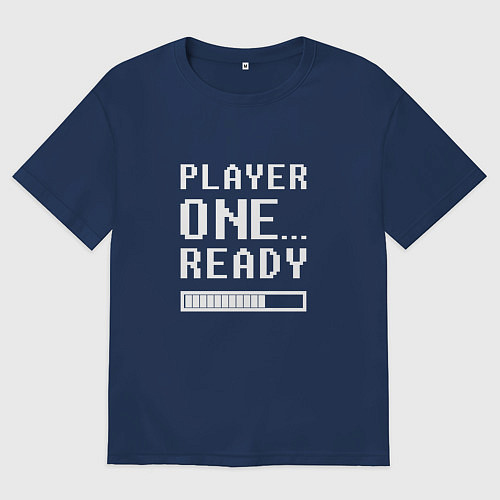 Мужская футболка оверсайз Ready Player One Loading / Тёмно-синий – фото 1
