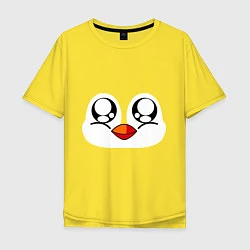 Футболка оверсайз мужская Морда пингвина, цвет: желтый