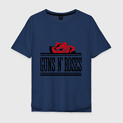 Футболка оверсайз мужская Guns n Roses: rose, цвет: тёмно-синий