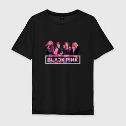Футболка оверсайз мужская Black Pink Band, цвет: черный
