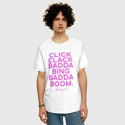 Футболка оверсайз мужская Click Clack Black Pink, цвет: белый — фото 2