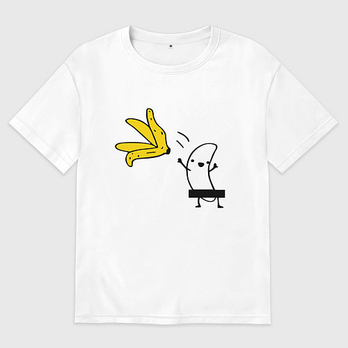 Мужская футболка оверсайз Банан стриптизер / Белый – фото 1