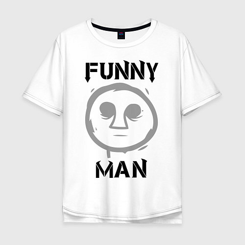 Мужская футболка оверсайз HU: Funny Man / Белый – фото 1
