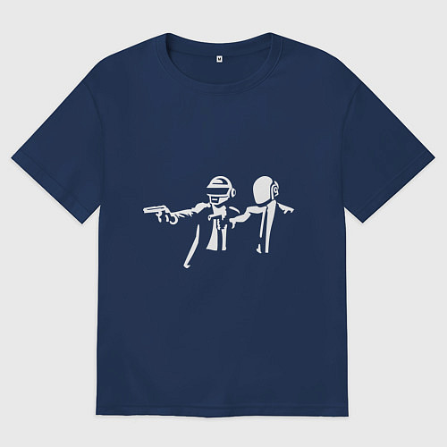 Мужская футболка оверсайз Daft Punk / Тёмно-синий – фото 1