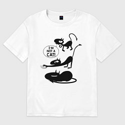 Футболка оверсайз мужская I'm not a CAT!, цвет: белый