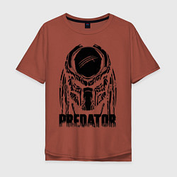 Футболка оверсайз мужская Predator Mask, цвет: кирпичный