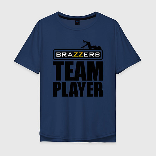 Мужская футболка оверсайз Brazzers Team Player / Тёмно-синий – фото 1