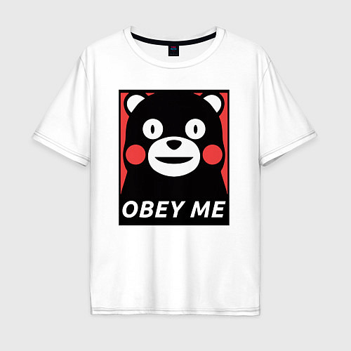 Мужская футболка оверсайз Kumamon: Obey Me / Белый – фото 1