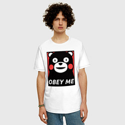 Футболка оверсайз мужская Kumamon: Obey Me, цвет: белый — фото 2