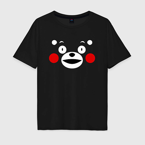 Мужская футболка оверсайз Kumamon Face / Черный – фото 1