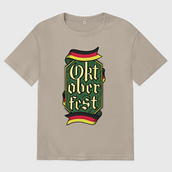Футболка оверсайз мужская Oktoberfest Germany, цвет: миндальный
