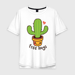 Мужская футболка оверсайз Cactus: free hugs