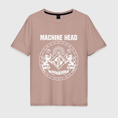 Мужская футболка оверсайз Machine Head MCMXCII / Пыльно-розовый – фото 1