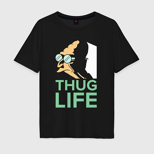 Мужская футболка оверсайз Zoidberg: Thug Life / Черный – фото 1