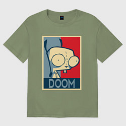 Футболка оверсайз мужская Doom Zim, цвет: авокадо
