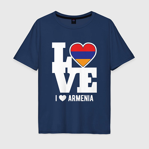 Мужская футболка оверсайз Love Armenia / Тёмно-синий – фото 1