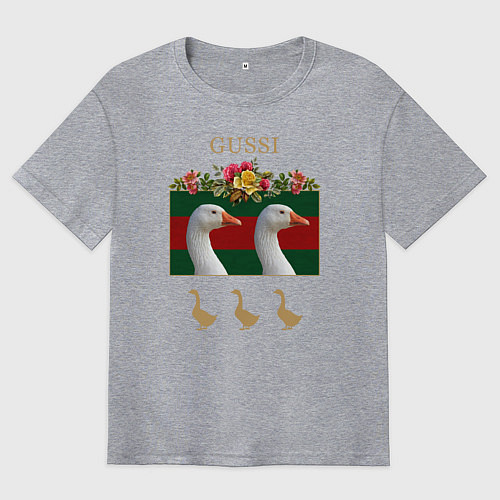 Мужская футболка оверсайз GUSSI: Flowers Style / Меланж – фото 1