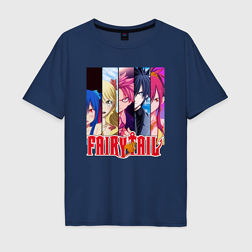 Мужская футболка оверсайз Fairy Tail / Тёмно-синий – фото 1