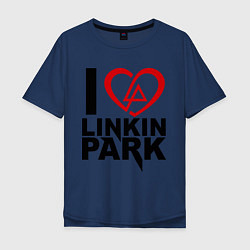 Футболка оверсайз мужская I love Linkin Park, цвет: тёмно-синий